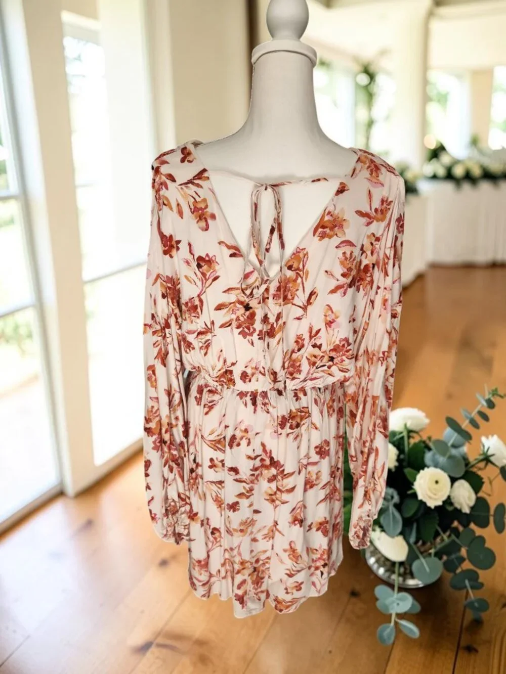 🌸 Emily Wonder Floral Dress NWT Large Flowy Boho Tie Back 🌸 - Picture 7 of 12